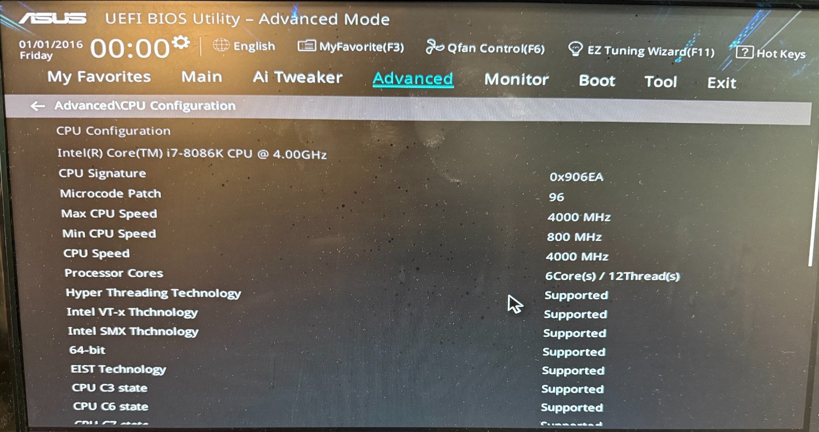 ASUS Prime Z370-A LGA 1151 ATX Intel i7-8086K CPU @ 4.00GHz 16Gb DDR3 RAM