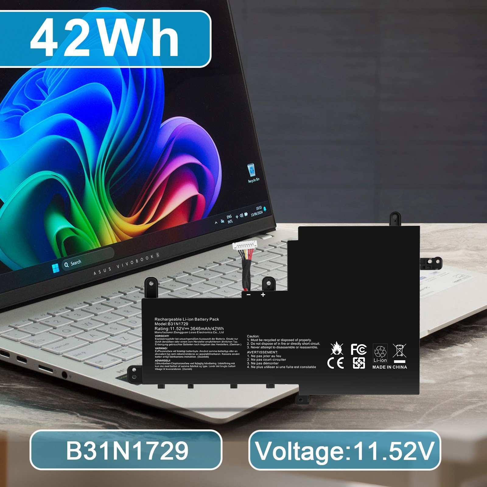 ✅B31N1729 Battery For ASUS VivoBook S15 S530F S530UA S530UN X530FA X530FN S530UF
