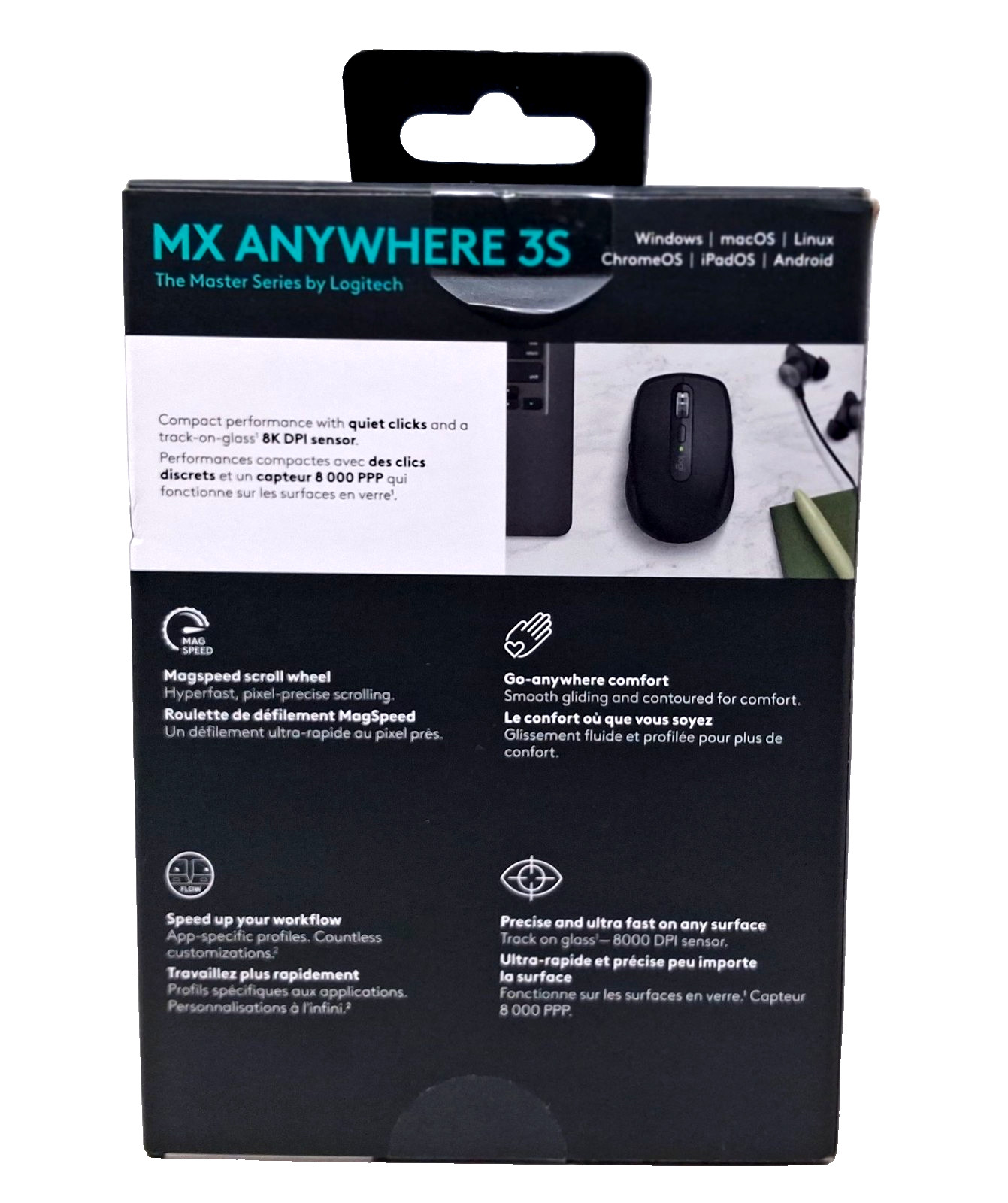 Logitech MX Anywhere 3S Wireless Mouse Mag speed – Black