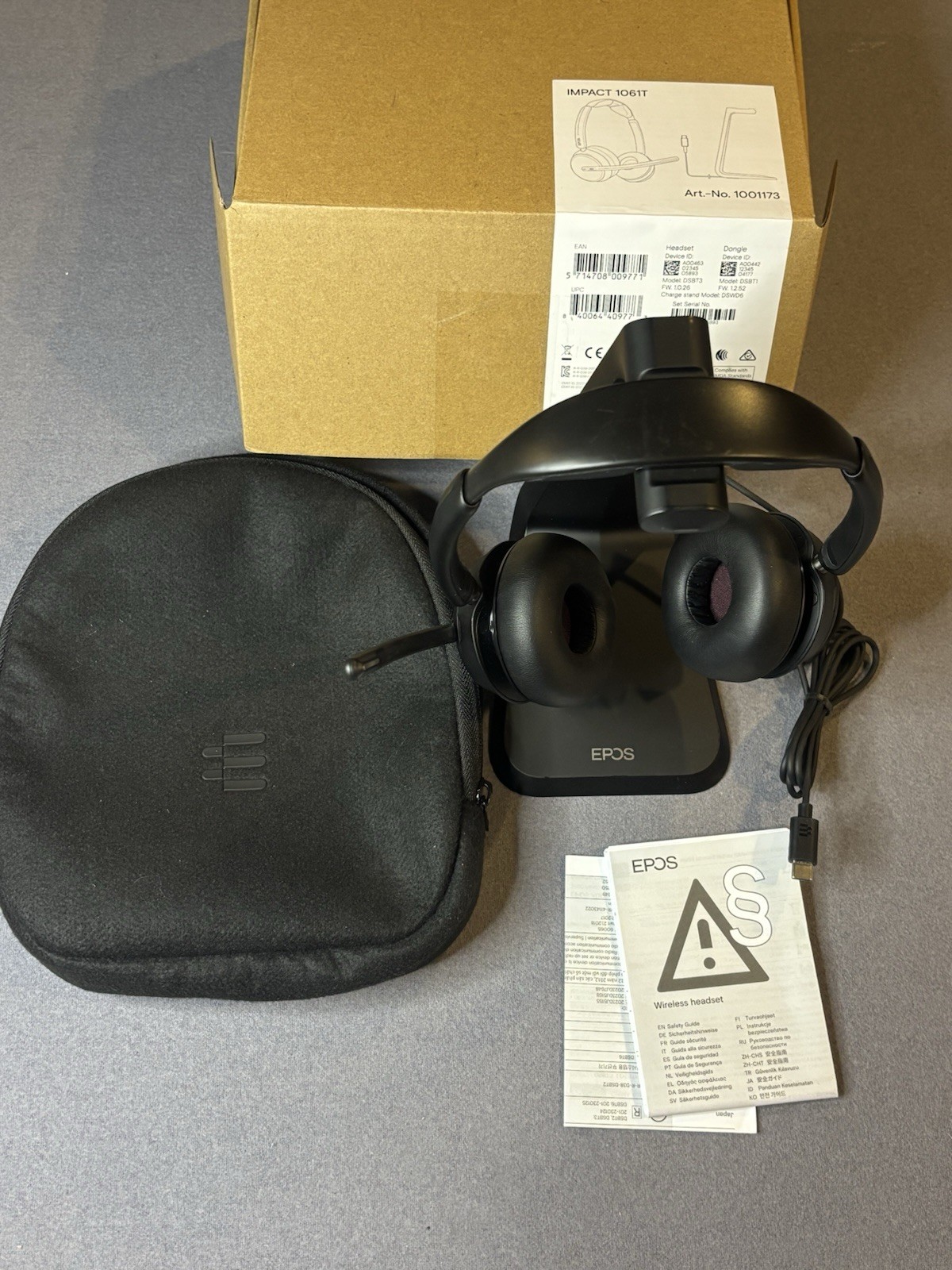 EPOS IMPACT 1061T Wireless Bluetooth Headset w/ Charging Stand & Case