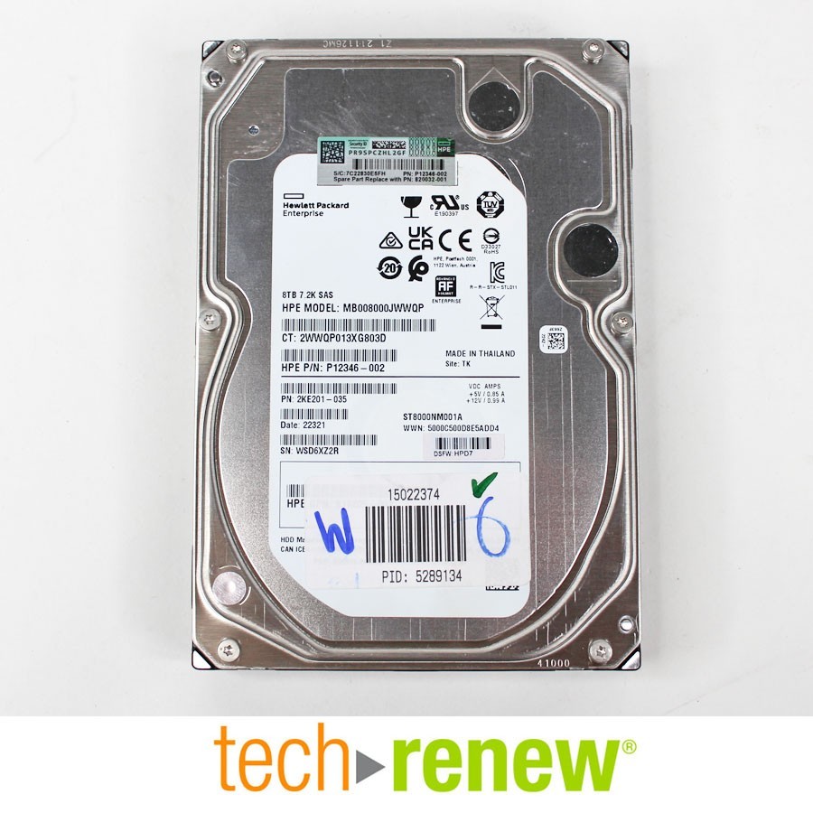 HP MB008000JWWQP | 8TB SAS HDD | 3.5″ | 12Gb/s | 7.2k RPM | P12346-002 | Server