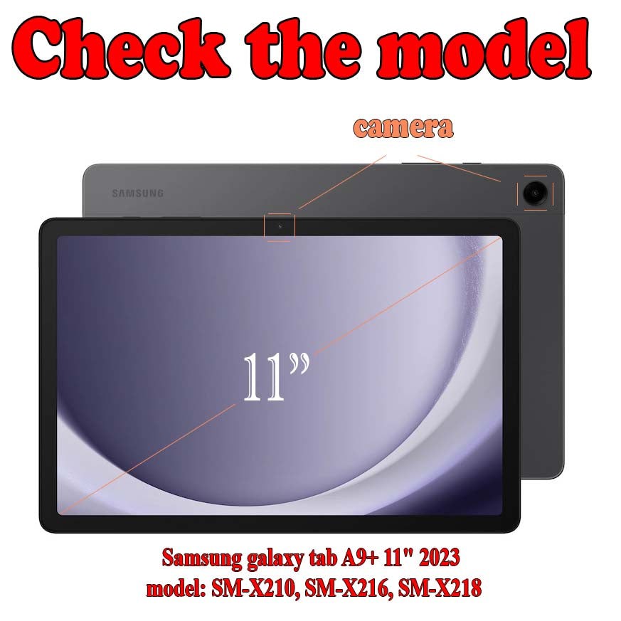for Galaxy Tab A9+ 11 Case / Samsung Tab A11 Plus 11 cover PC+Silicone – Black