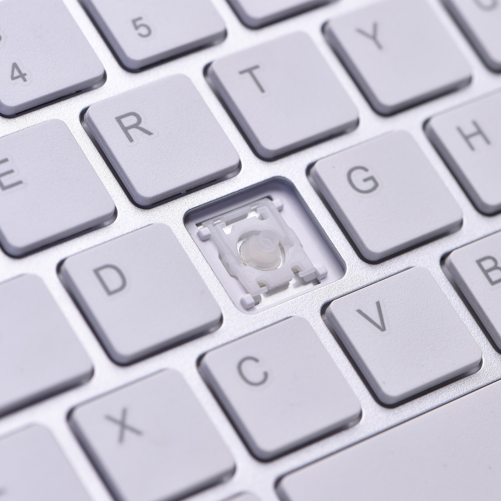 Ultra Thin Mini USB Wired Compact Keyboard for PC Mac Laptop 78 Key Silver White