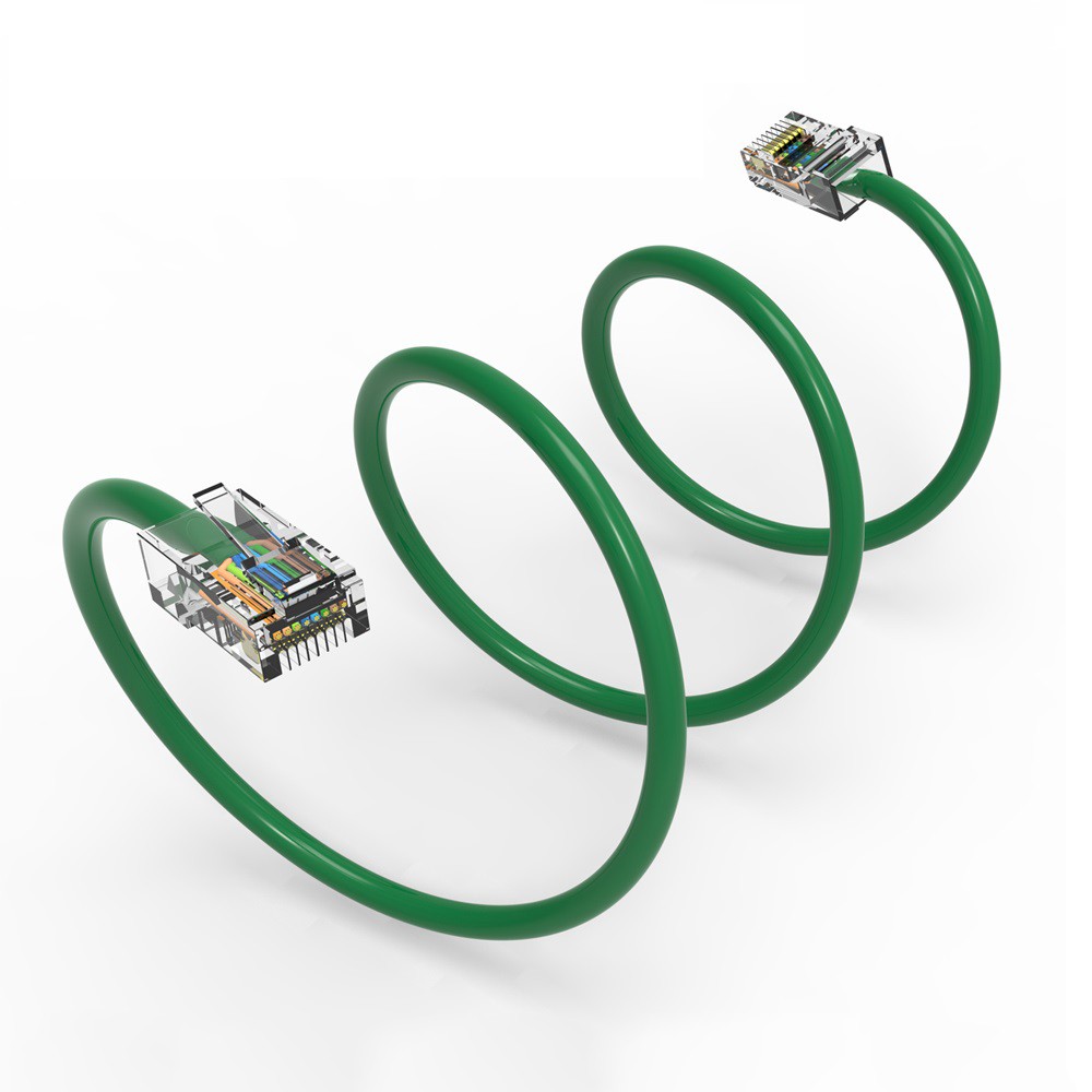 15 Pack of 8Ft CAT5E UTP Ethernet Network Non Booted Cable Green