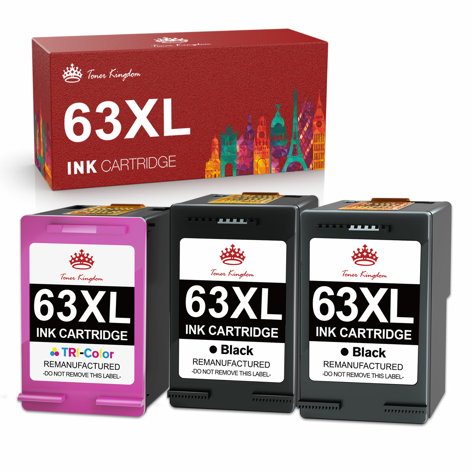 63XL Ink Cartridge Compatible for HP Officejet 3830 4650 5258 5255 5252 5260 LOT