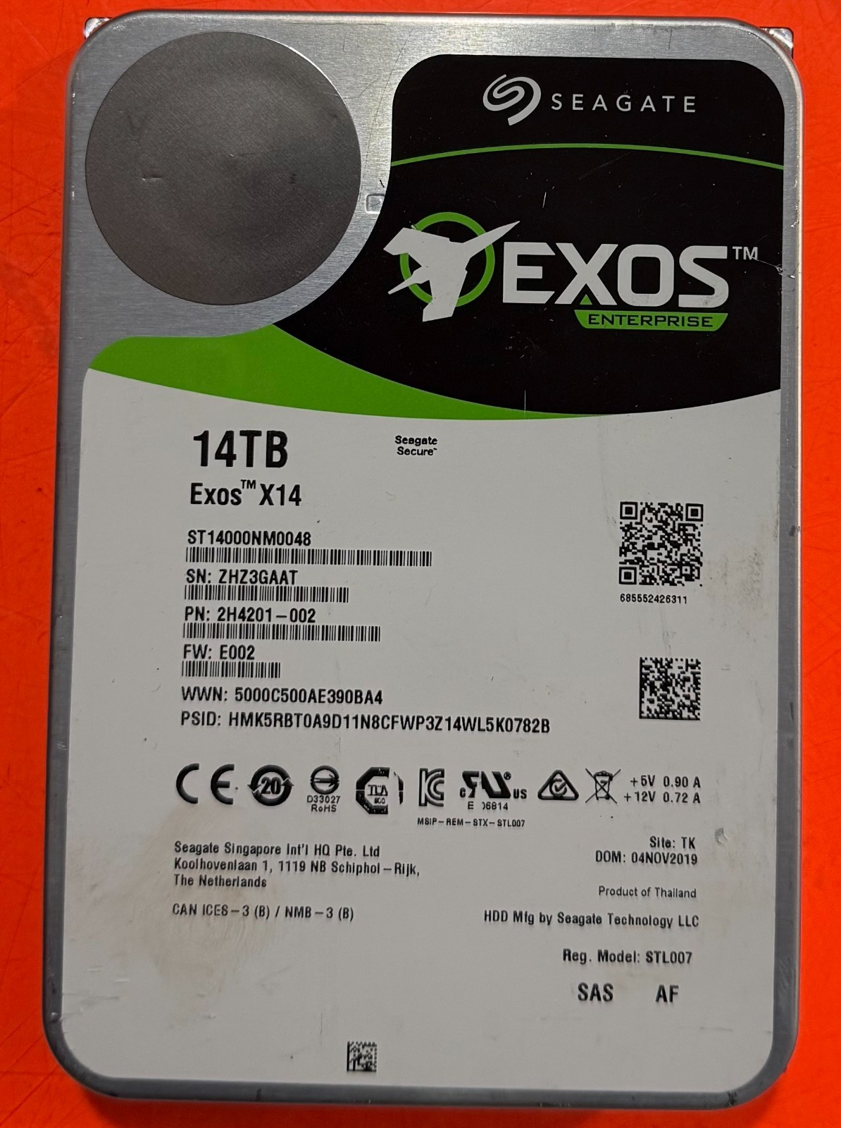 Seagate Exos X14 (7200RPM, 3.5-inch, SAS-3, Standard Format) 14TB Internal…
