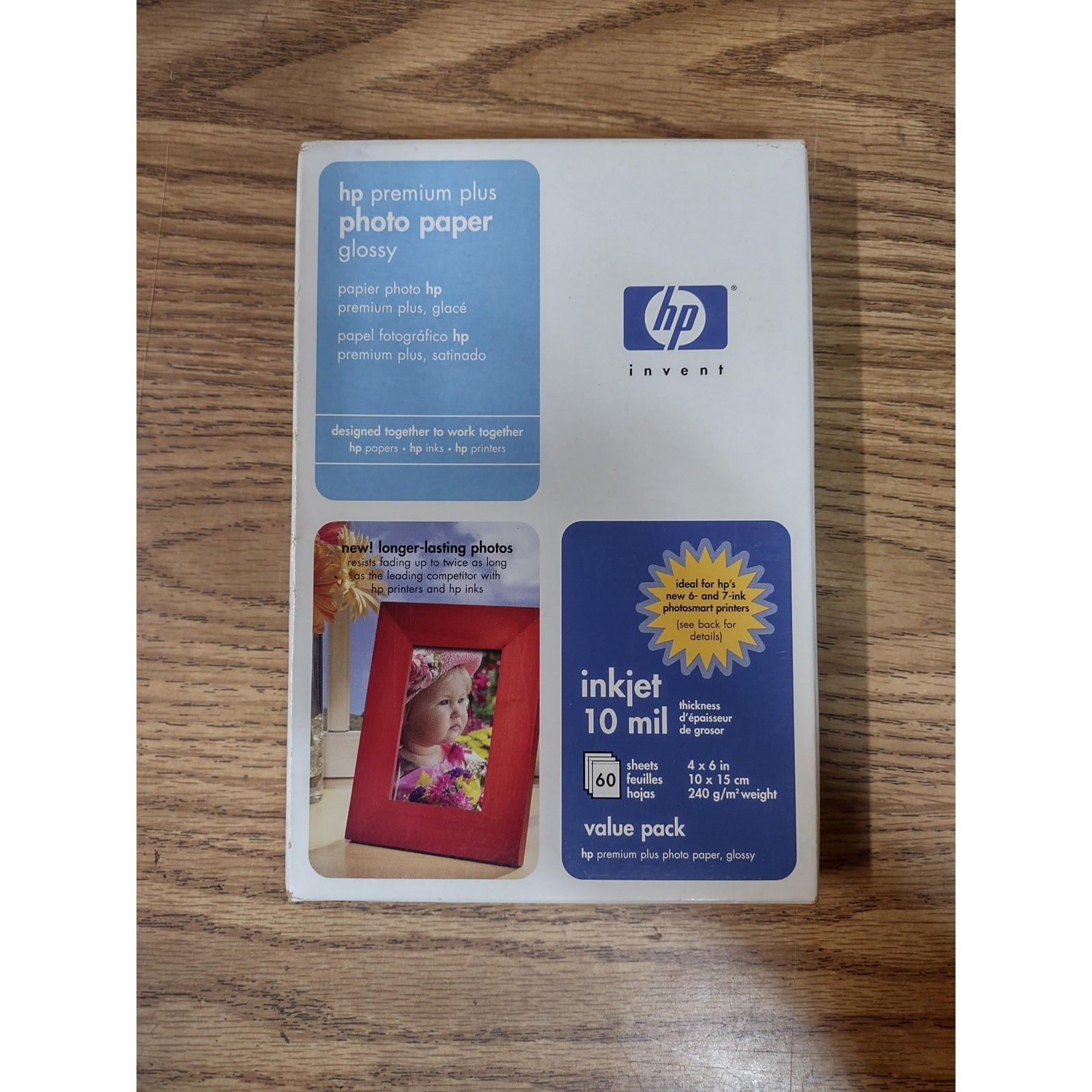 HP Premium Plus Photo Paper Glossy 4×6 60 Sheets 10 mil Q1978A Value Pack