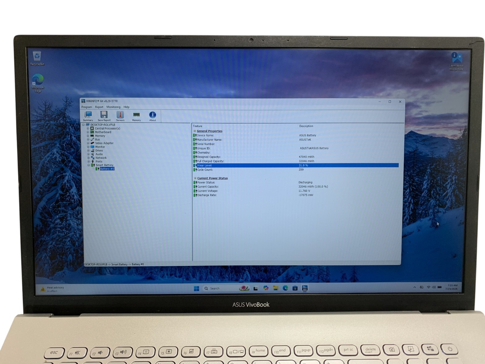 Asus Vivobook X712J 17.3″ Core i5-1035G1 12GB RAM 128GB SSD 1TB HDD W11H
