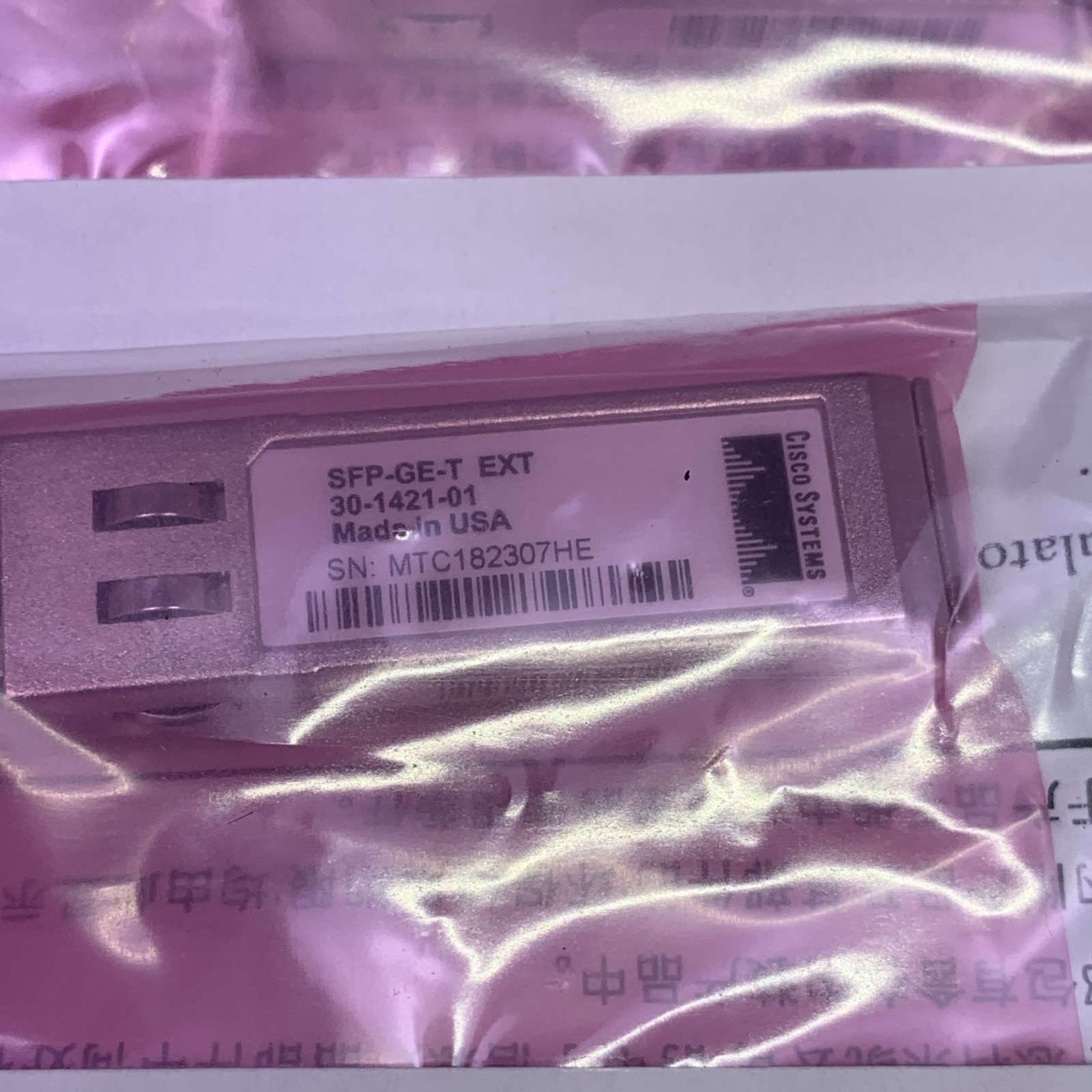 2-Pack Cisco SFP-GE-T 1000Base-T Transceiver Module P/N 30-1421-01 – NEW SEALED!