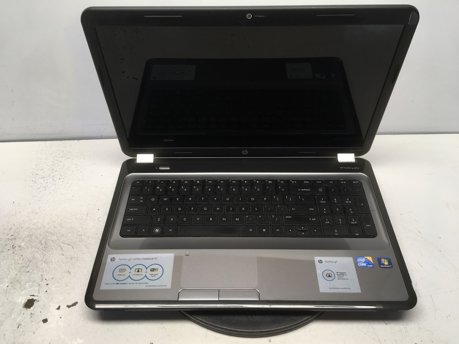 HP Pavilion G7-1070US Intel i3-M380 2.53GHz 4 GB NO HDD No Batt