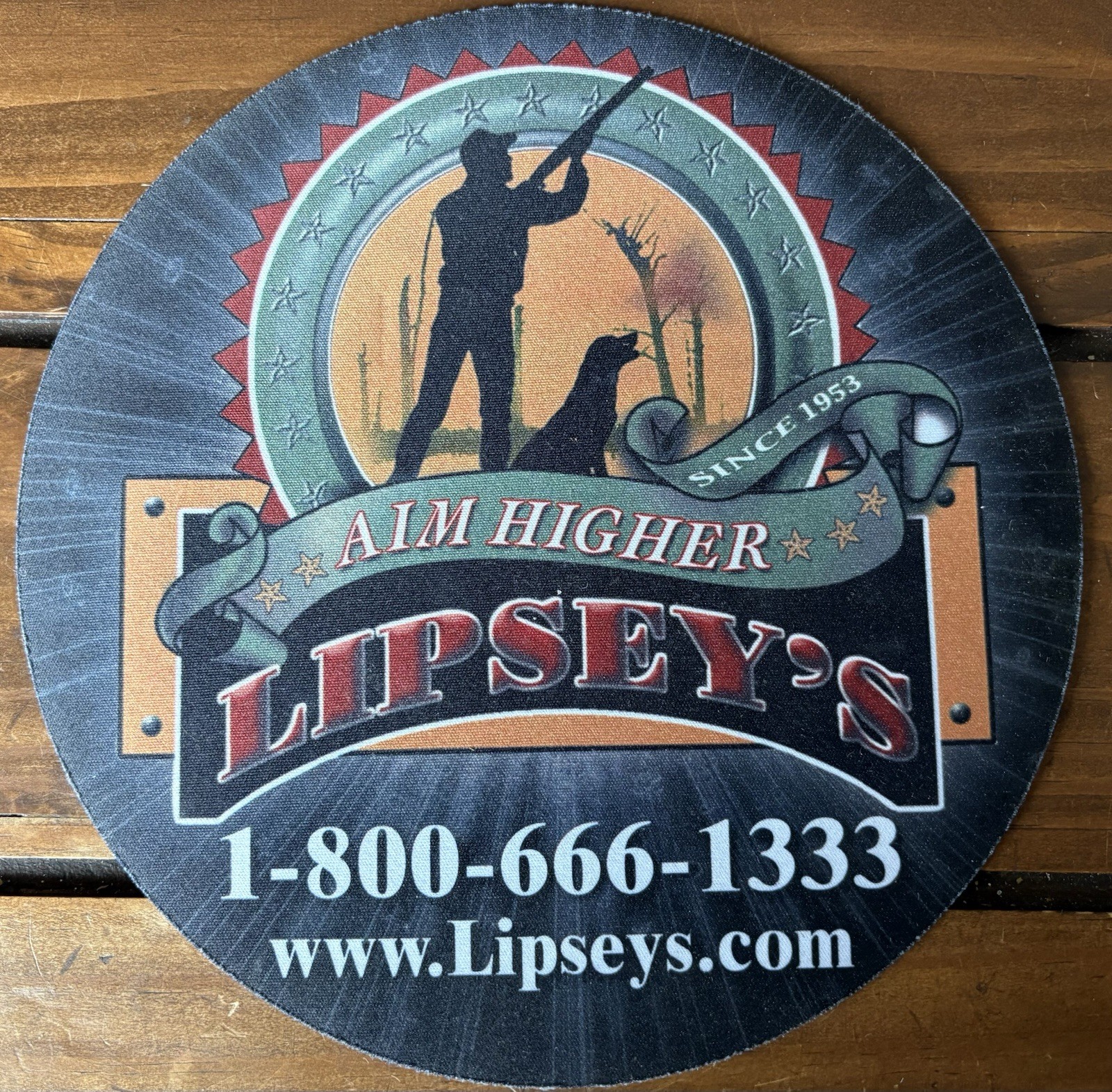 Lipsey’s Aim Higher Round Mouse Pad 8” Hunting Logo Promo