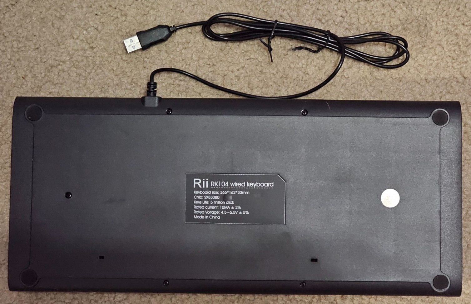 Rii RK100 Mixed Color LED Wired Backlit Multimedia Gaming Keyboard & Instruction
