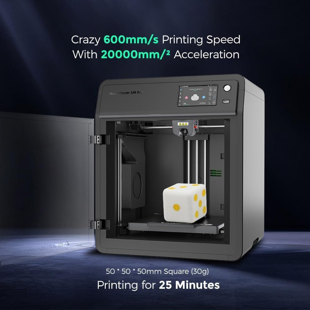 FLASHFORGE Adventurer 5M Pro 3D Pinter Max 600mm/s Fully Auto Printing RC CoreXY
