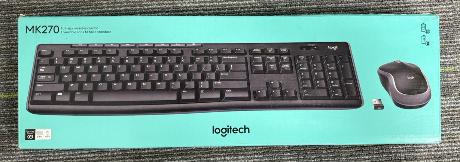 Logitech MK270 Full Size Wireless Keyboard and Mouse Combo, KEYBOARD ONLY