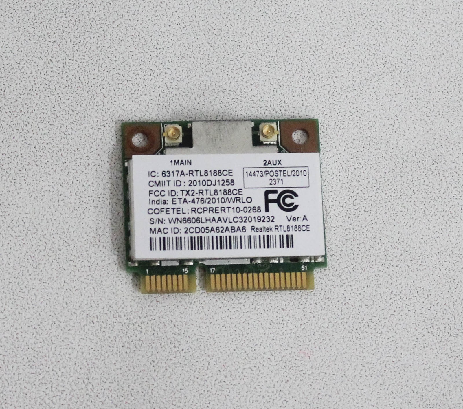 640926-001 HP WLAN Module – 802.11B/G/N Pcie Half Mini Card Wifi “GRADE A”