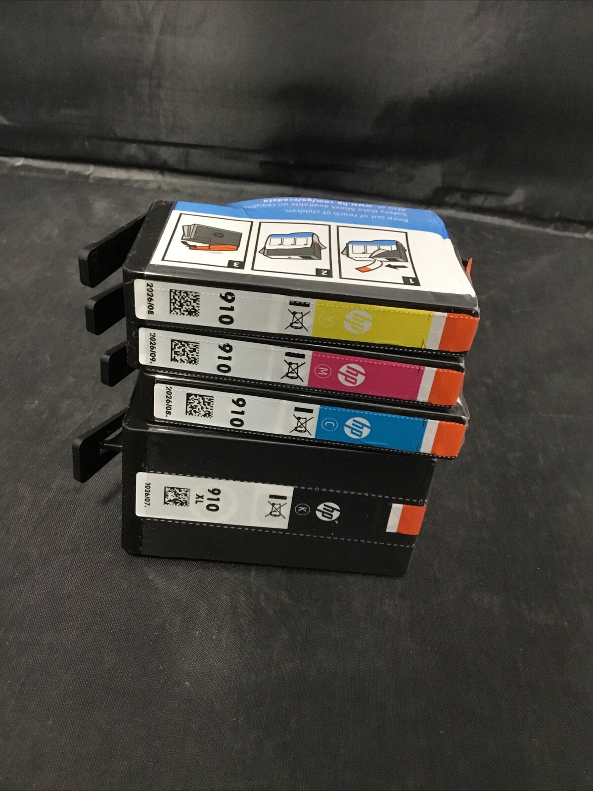 HP 910 XL Black & 910 Standard C/M/Y Ink Cartridges 4 Pack (Expires 05-2027)