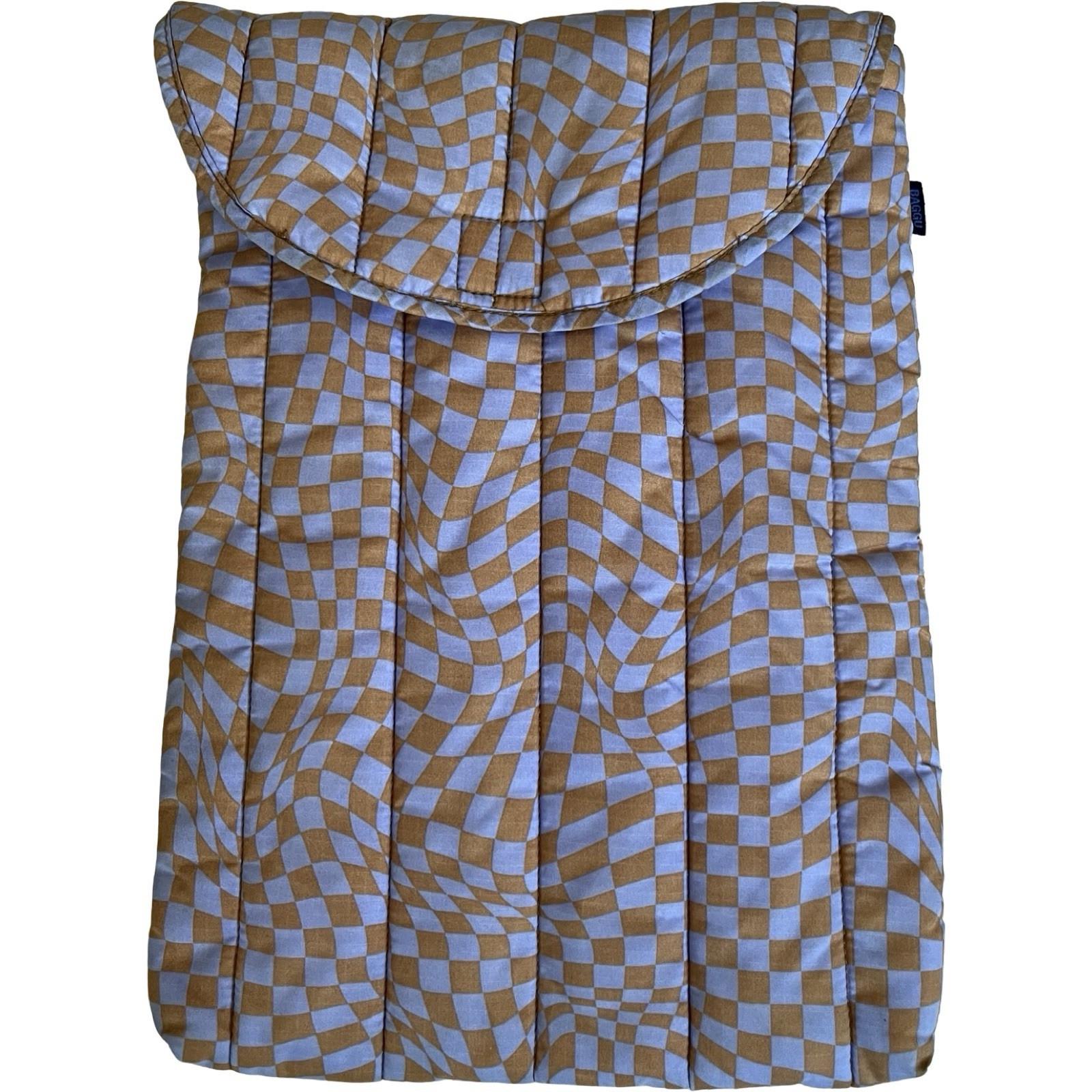 BAGGU Puffy Laptop Sleeve Lavender Checker 14.5×10”