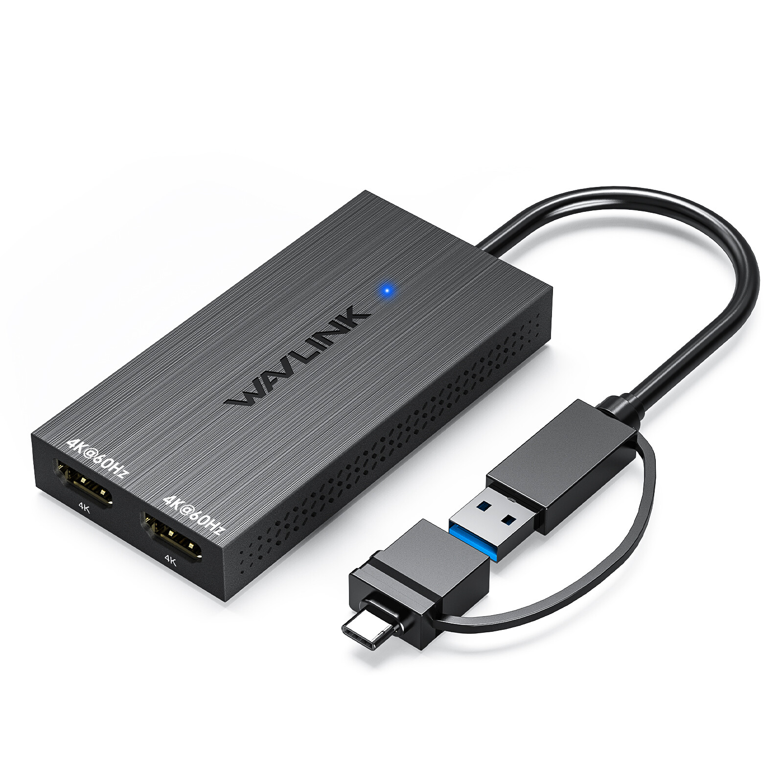 WAVLINK USB 3.1/USB C to Dual HDMI Adapter DisplayLink Dual 4K@60Hz Monitor Hub