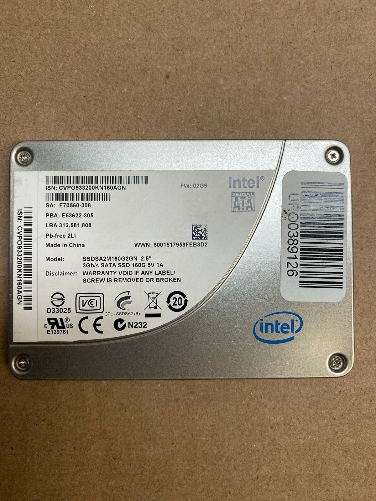 Intel 2.5″ 160GB SOLID STATE SSD Drive SATA, 320 Series DC S3500 etc. mixed