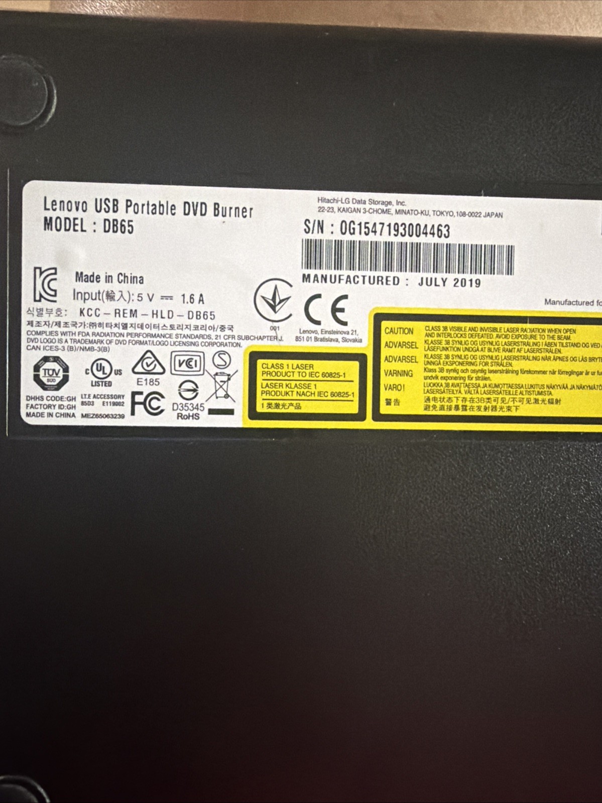 Lenovo Ultra-Slim Portable External DVD – Black DB65
