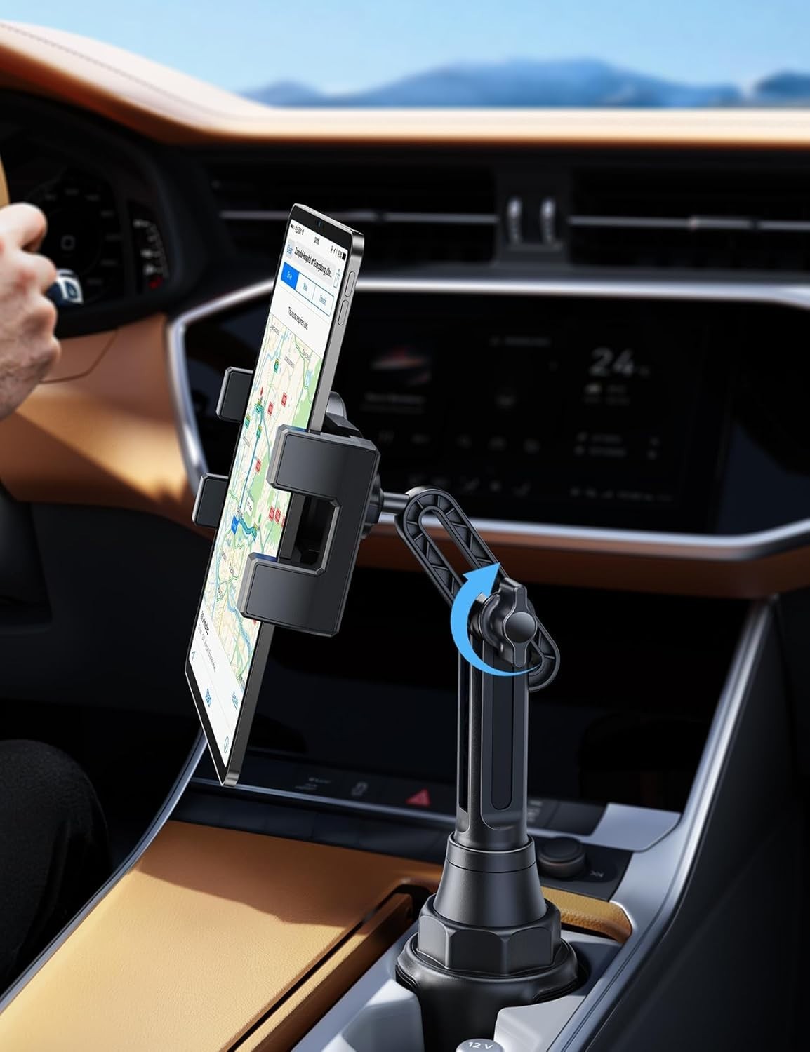 `Lamicall Car Cup Tablet Holder – [15 Height Adjustable][ Fast Setup] Cup Holde