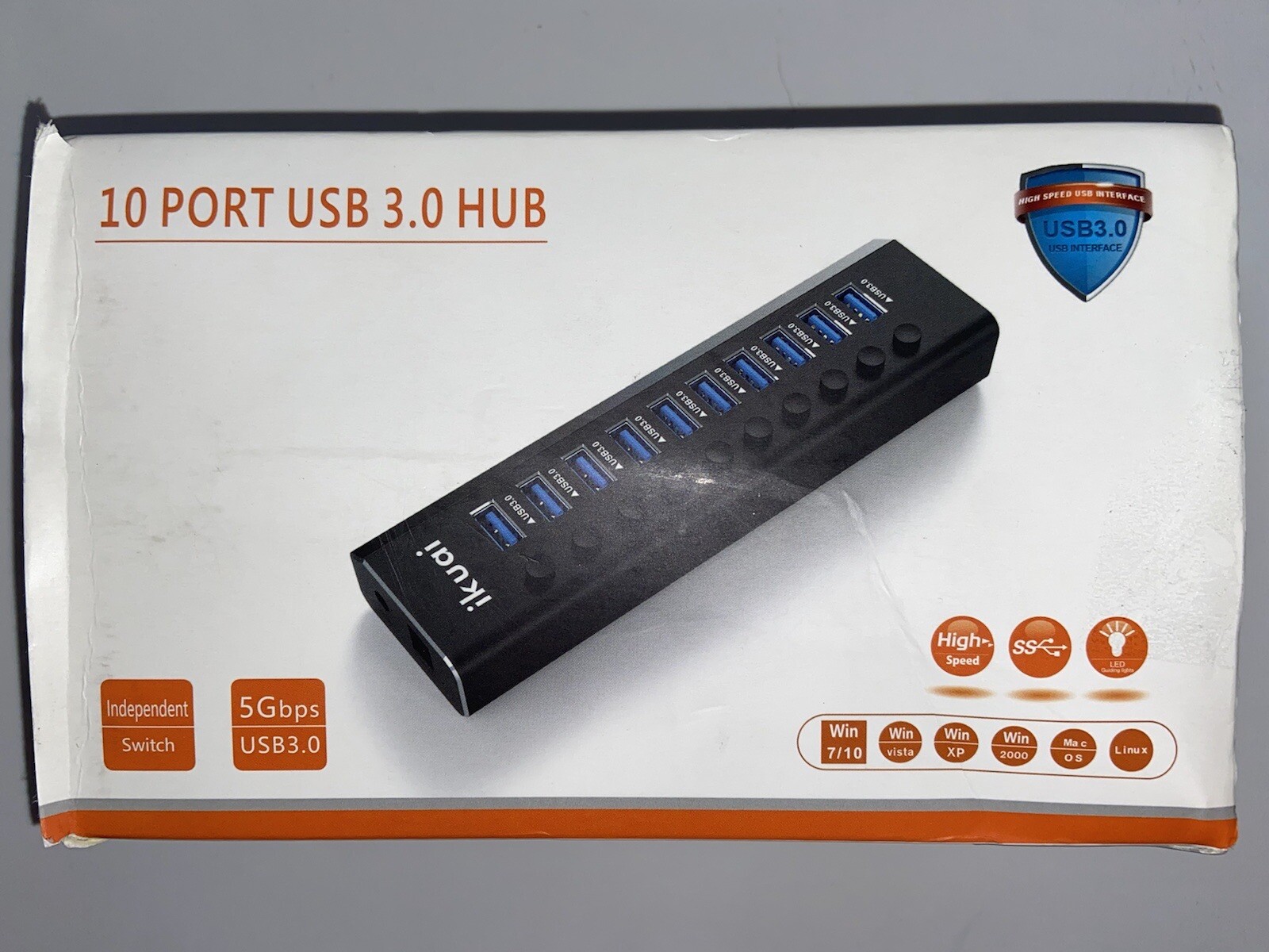 IKUAI RSH-A10 High Speed 10 Port USB 3.0 Hub