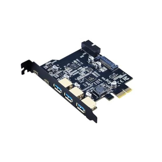 PCIe to USB 3.2 Gen 1 Card, PCI Express Internal USB Hub Converter with 19 Pin
