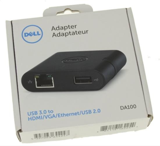 Dell DA100 USB 3.0 to HDMI VGA Ethernet USB 2.0 UNIVERSAL ADAPTER- 54DNX