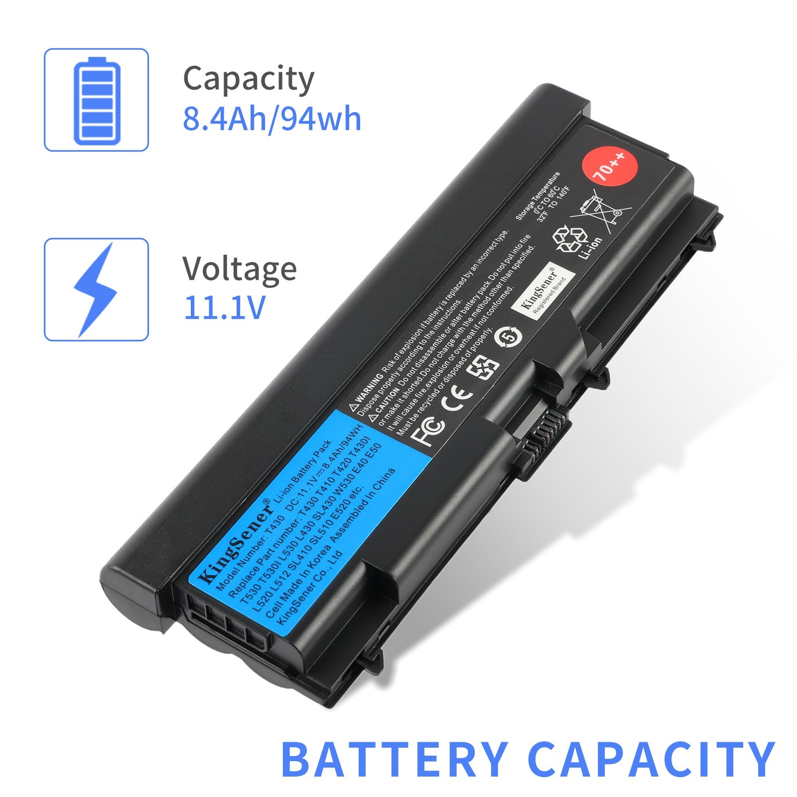 94WH 9Cell T430 Battery For Lenovo ThinkPad T530 L530 L430 W520 45N1005 45N1004