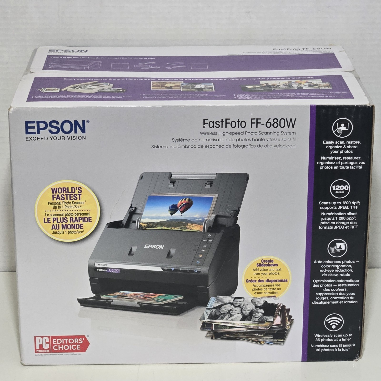 Epson FastFoto FF-680W Photo Scanner (B11B237201) New Retail Sealed Box