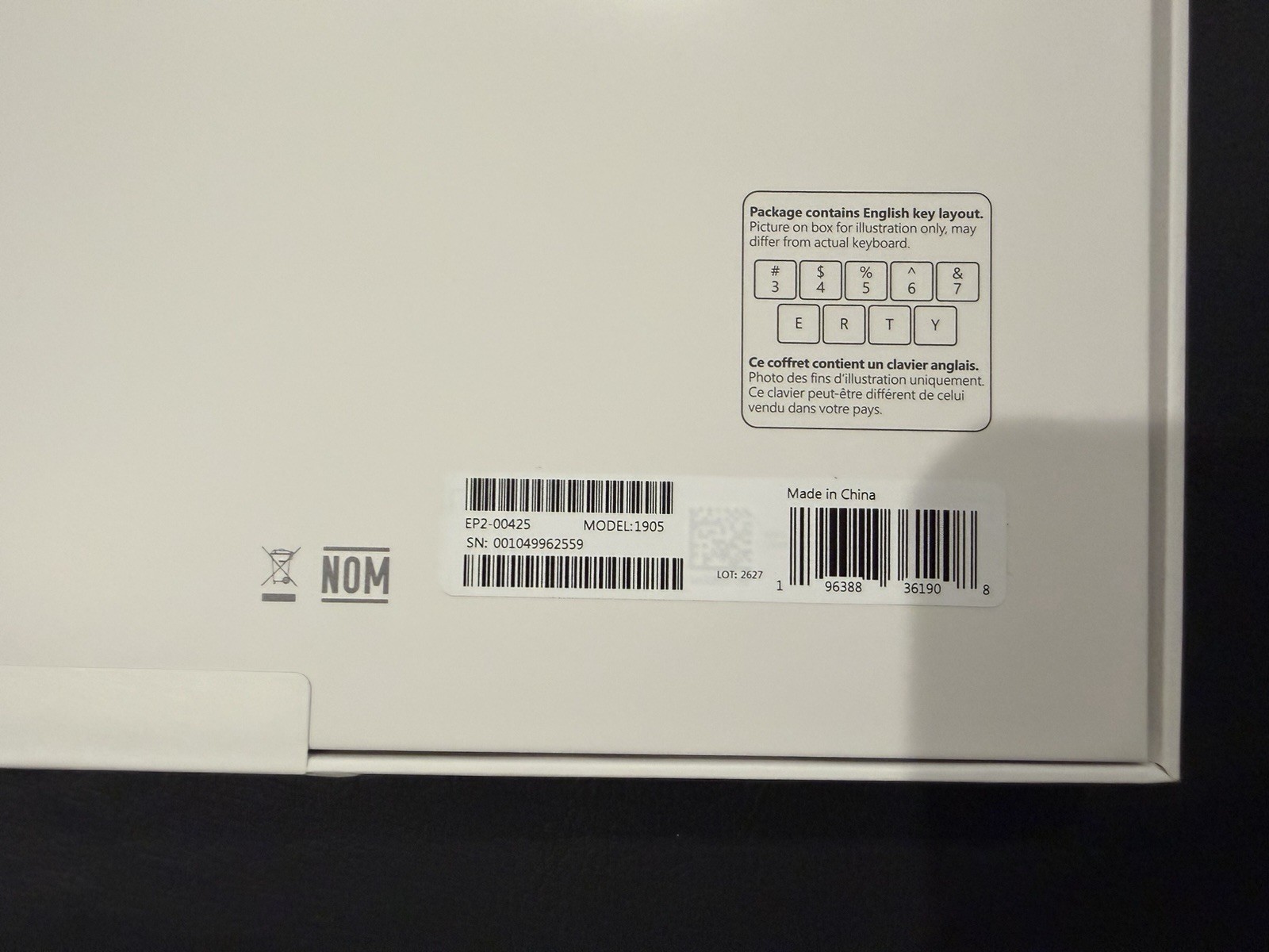 Microsoft Surface Pro 13″ Keyboard Built-In Touchpad Black English EP2-00425