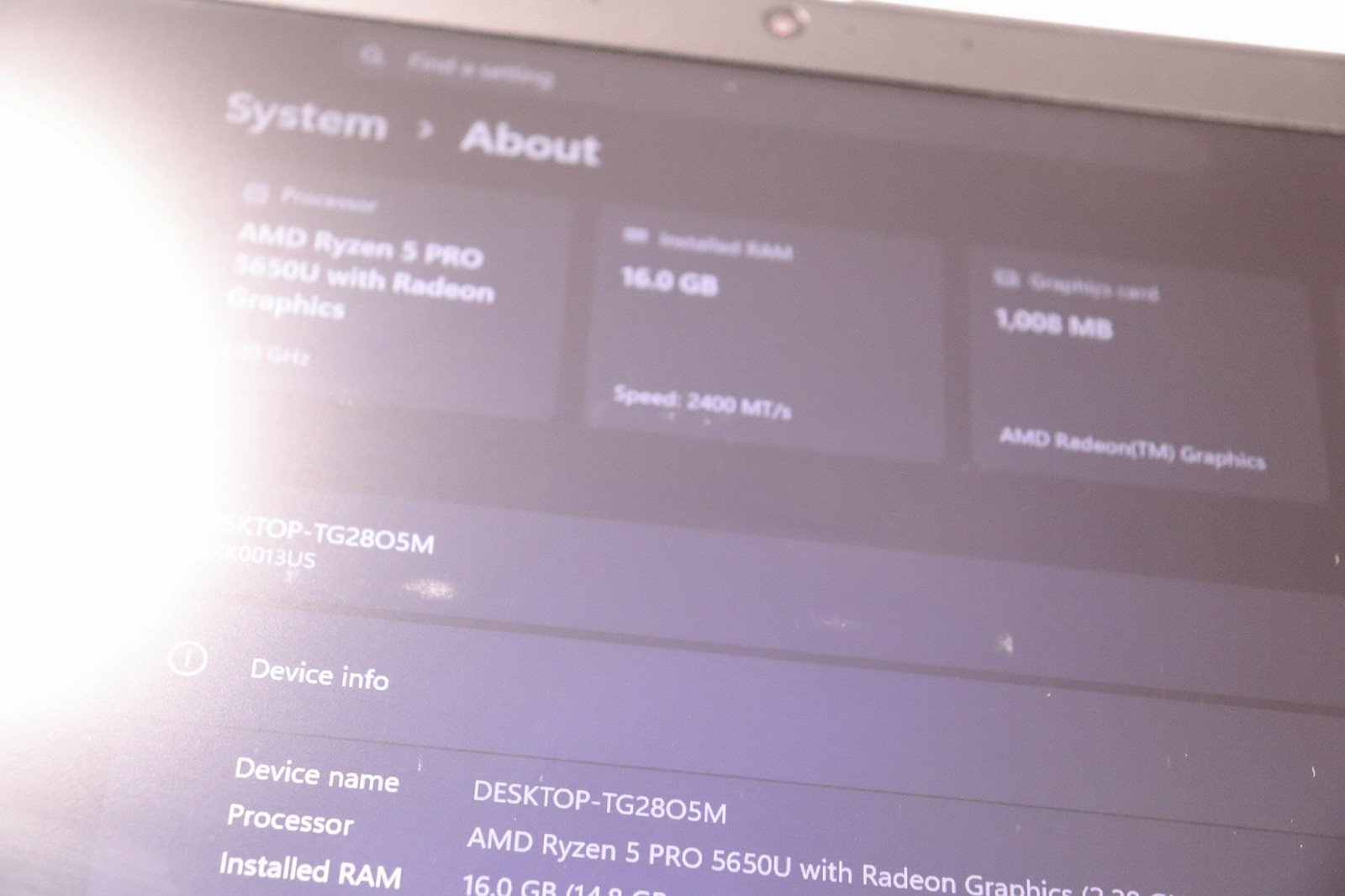 Lenovo ThinkPad T14 G2 14″ AMD Ryzen 5 Pro 5650U 16GB 256GB NVMe W11P – As is