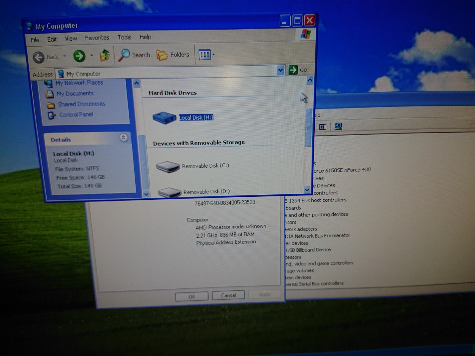 HP a6009n desktop mini tower computer Windows XP 160gb Athlon 64 Nvidia 1gb RAM