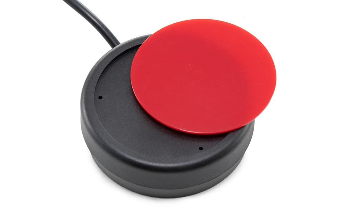 One Button Switch 12 Foot Wired 3.5mm Plug Red – Tactile Feel for X-keys Devices