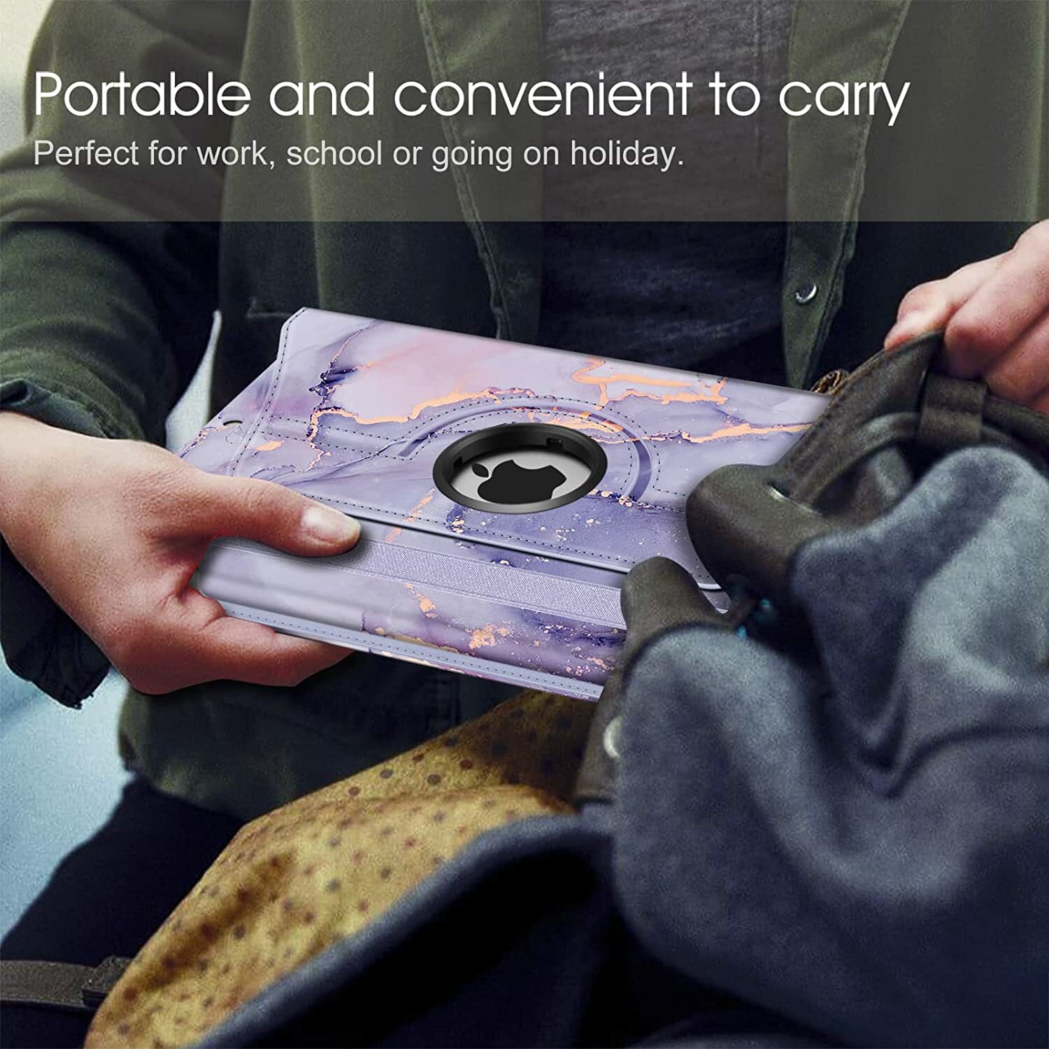 360 Rotating Case For Apple iPad 10.2″ 9th /8th Gen Stand PU Leather Smart Cover