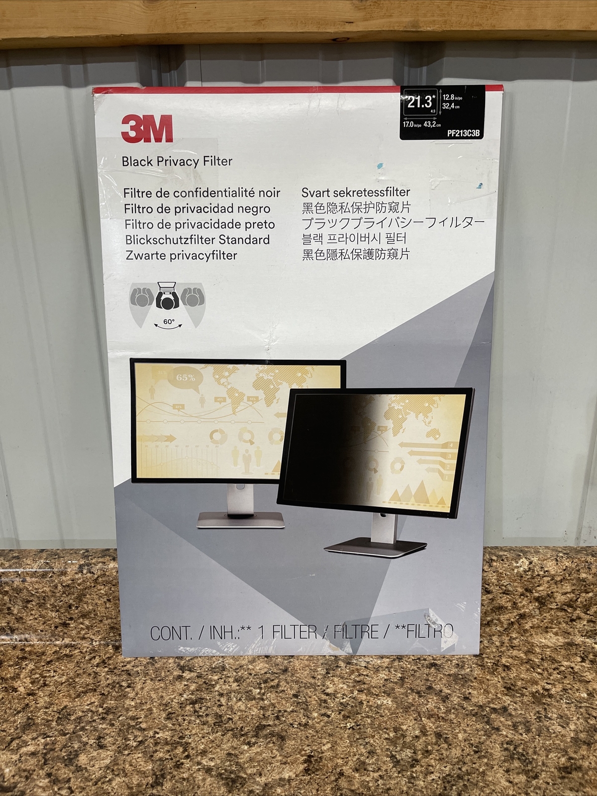 3M 21.3″ Black privacy filter wide Display PF21.3