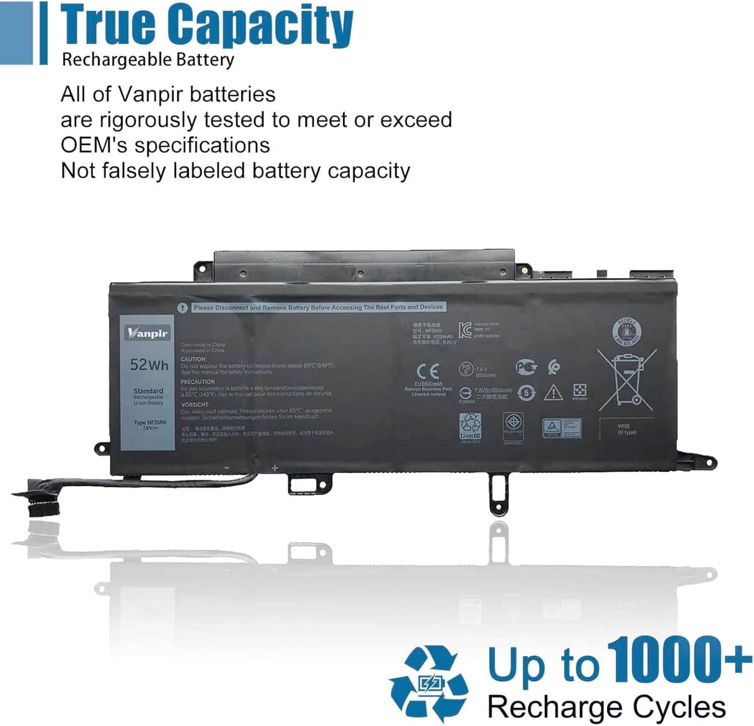 NF2MW Laptop Battery Replacement for Dell Latitude 7400 2 in 1 Latitude 9410