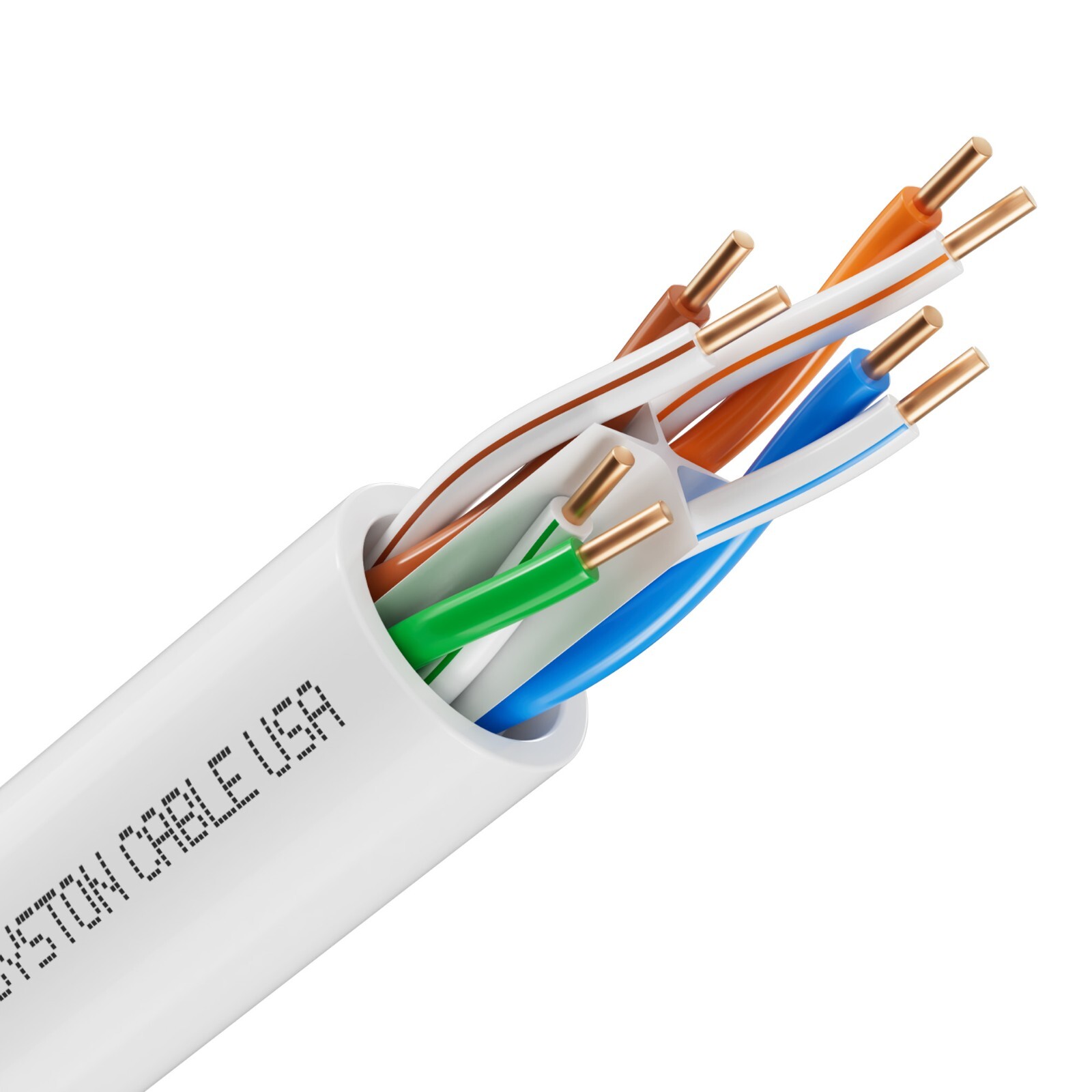 Syston Cat 6e Ethernet Bulk Cable 500 ft 23 AWG Bare Copper Wire 600 MHz CMR Box