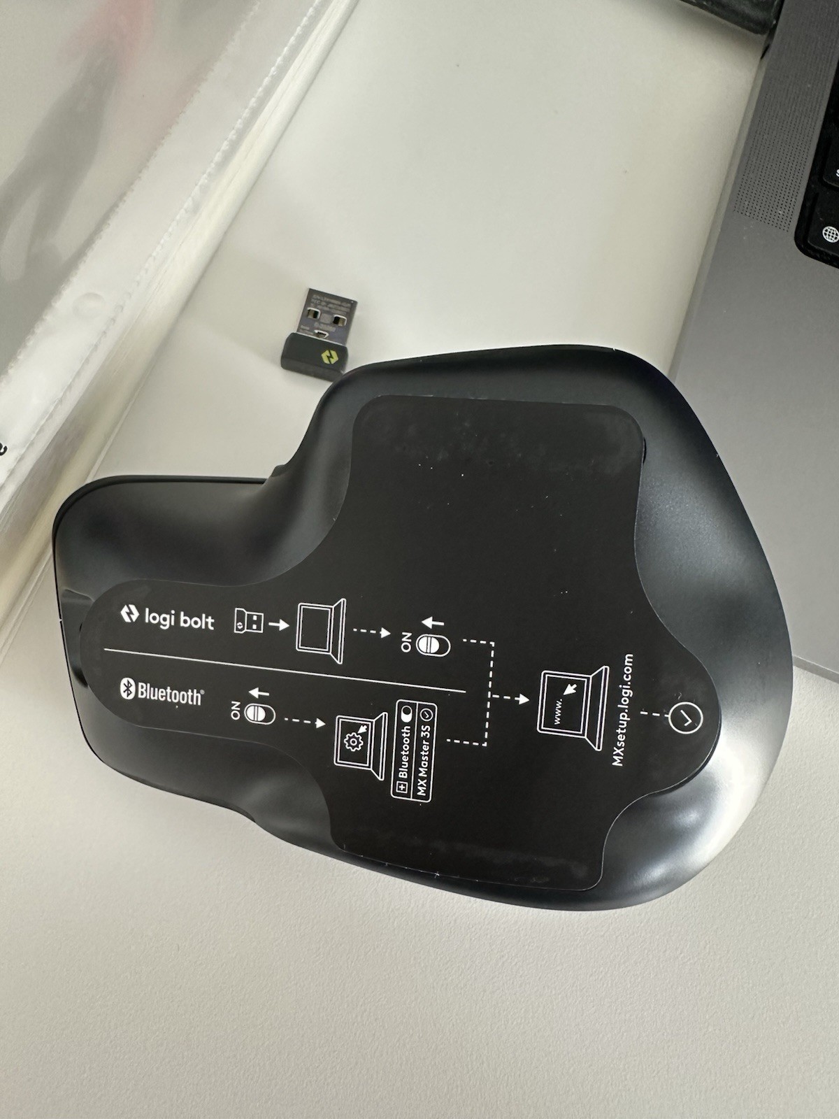 Logitech MX Master 3S Wireless Mouse – Graphite with Bolt adapter