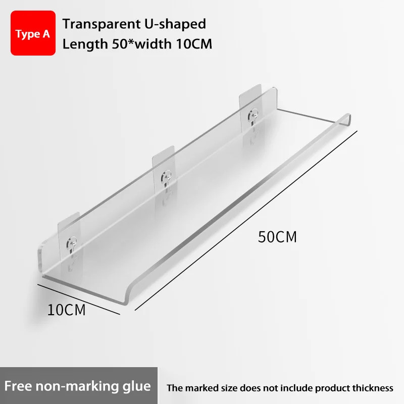 Self Adhesive Storage Shelf Wall-mounted Storage Rack Removable Bathroom Shower