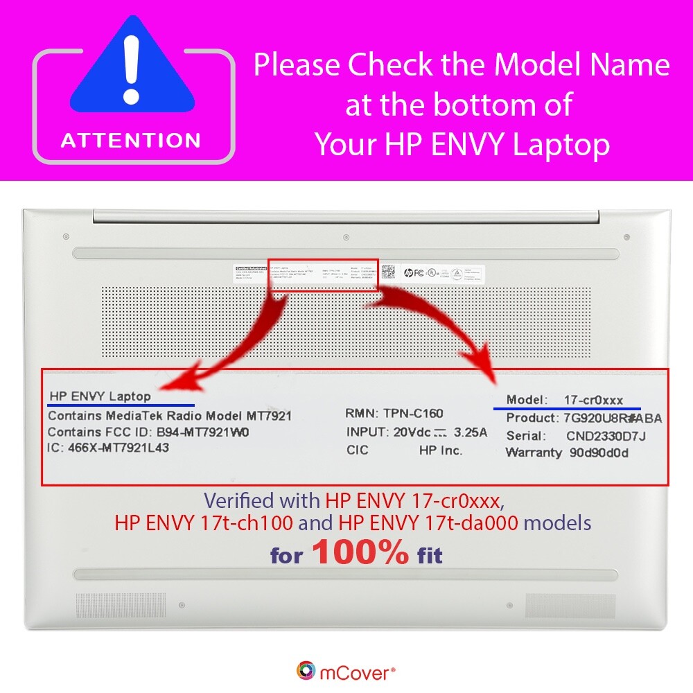 NEW mCover® Hard Case for 2021 ~ 2023 17.3″ HP ENVY 17-CRxxxx 17-CHxxxx laptop