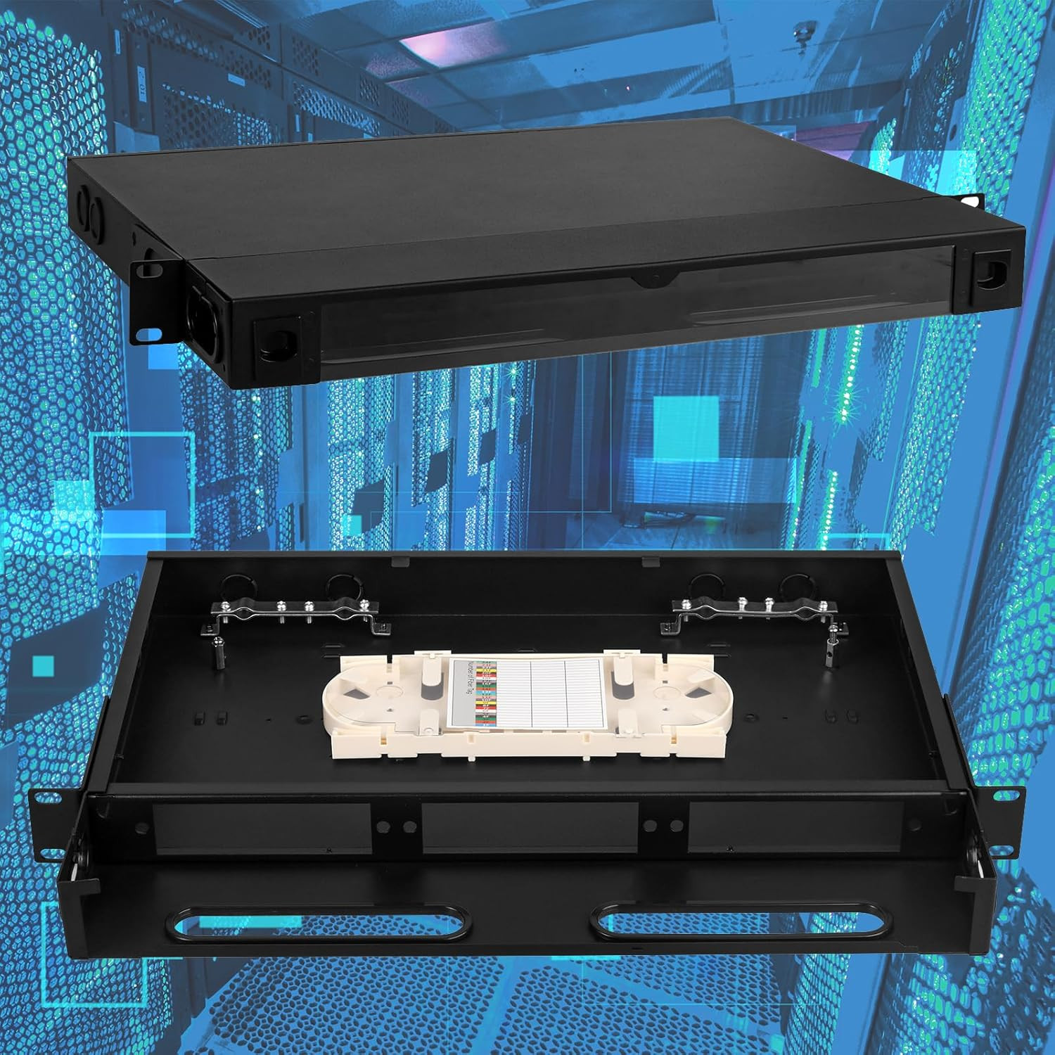 1 Pack Fiber Optical Rack Mount Enclosure Box with 3 Slots for Fiber Optic LGX A