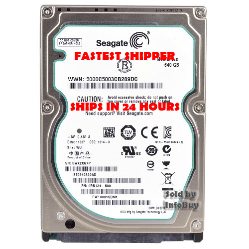 Seagate Momentus 2.5″ FOR LAPTOPS-THIN–640GB SATA 5400RPM-SHIPS IN 24 hours