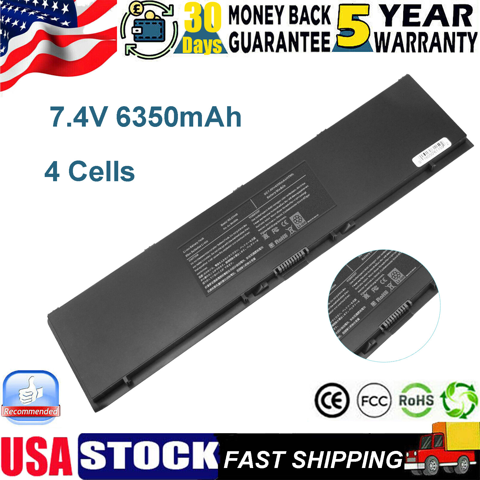 For Dell Latitude E7440 E7450 E7420 34GKR PFXCR 3RNFD V8XN3 5K1G Battery 7.4V
