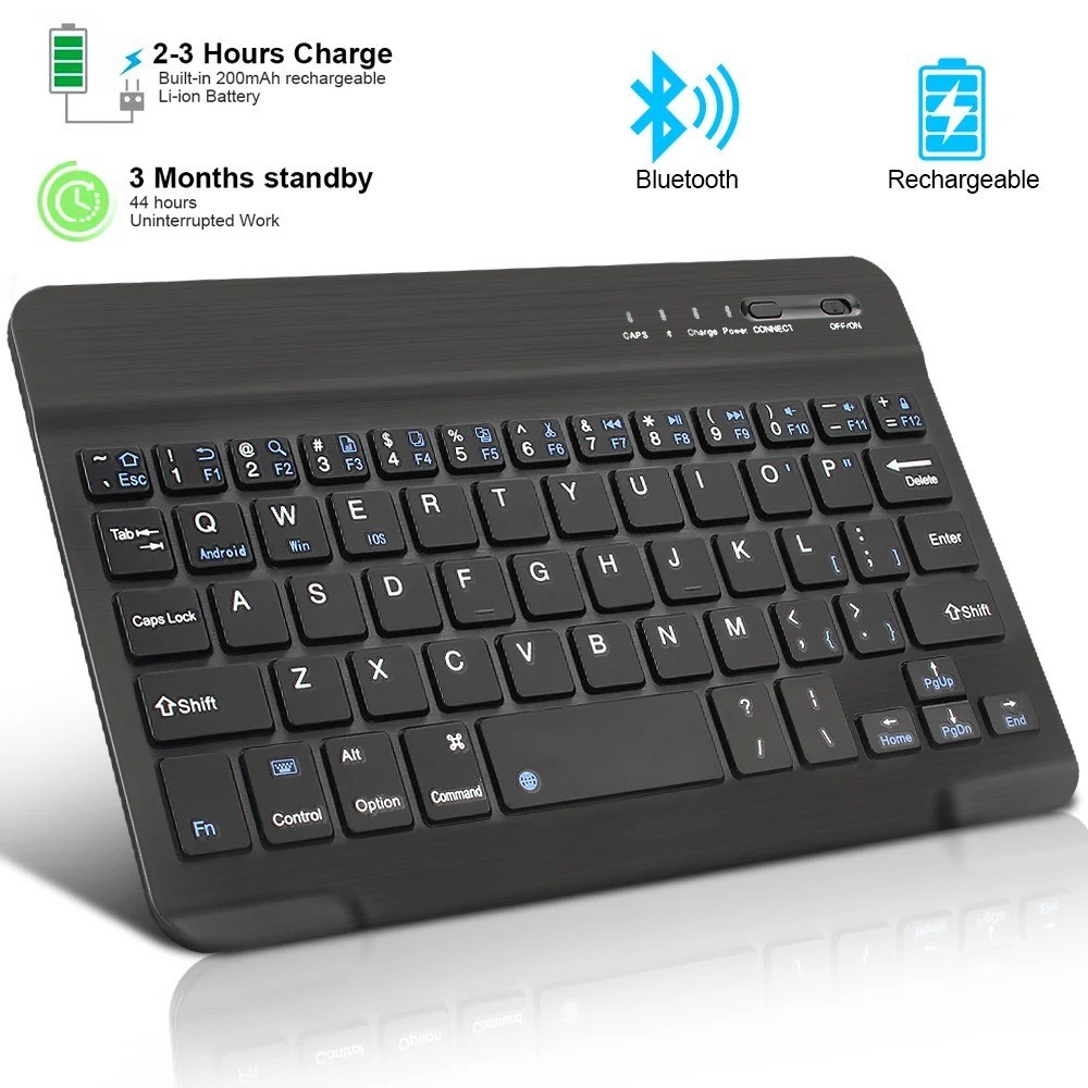 Bluetooth Wireless Keyboard Rechargeable for iPad Tablet Phone Laptop