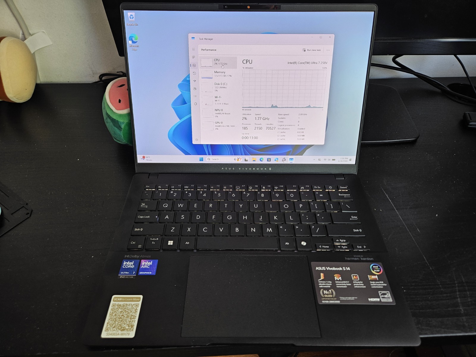 ASUS S5406SA-WH79 Vivobook S 14 14″ WUXGA Ultra 7 258V 2.2GHz Intel Arc Graphics