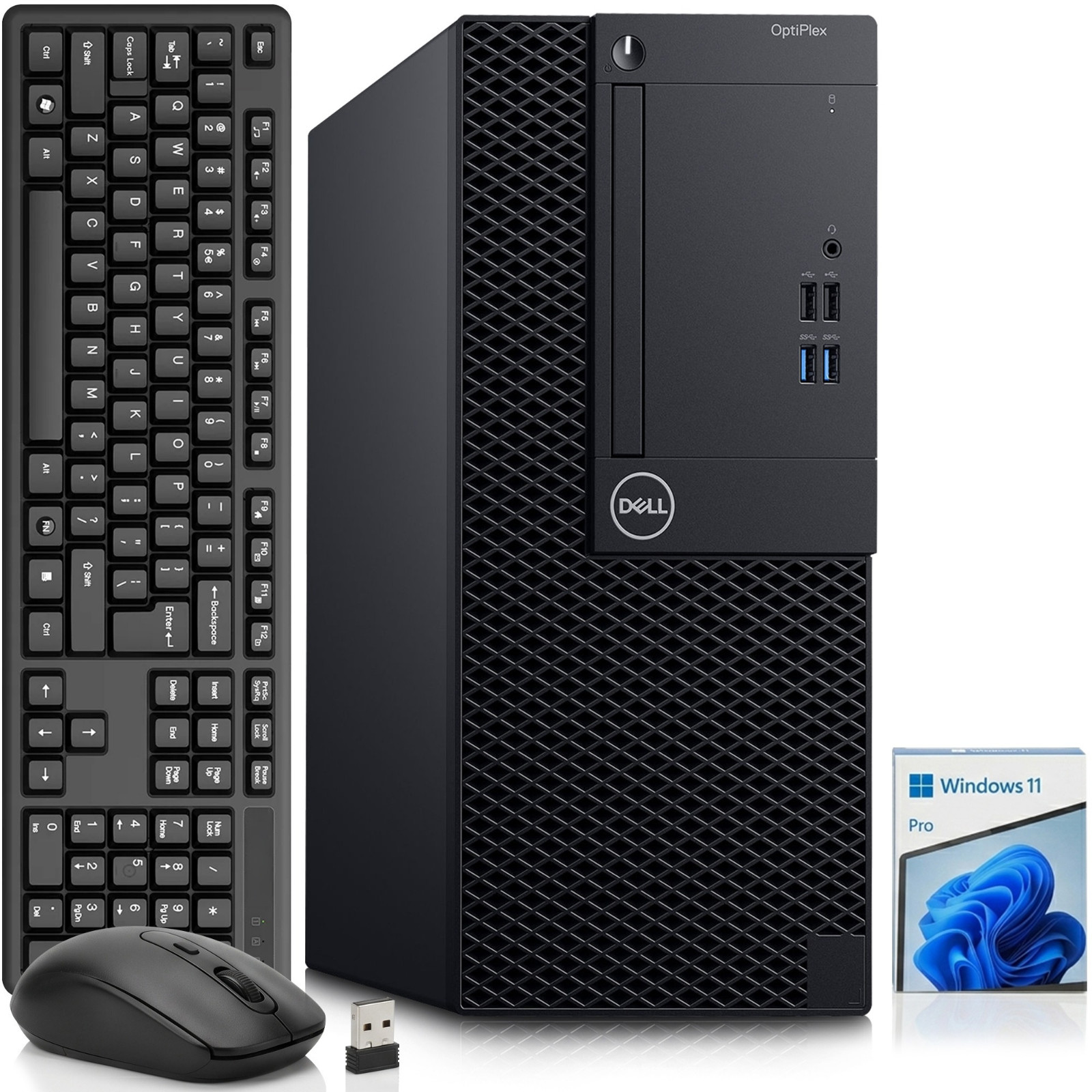 Dell Desktop Tower PC i5-8th 8GB RAM 256GB SSD Wireless-KB&M Built-in Wi-Fi W11