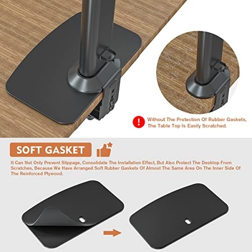 Monitor Mount Reinforcement Plate for Thin, Glass and Other Fragile Tabletop,…