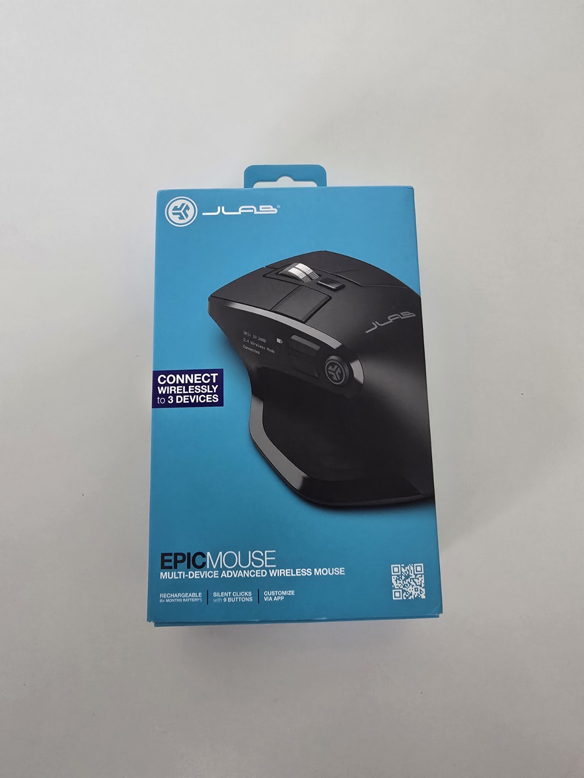 JLab Epic Mouse Multi-Device Advanced Wireless Mouse Rechargeable Bluetooth USB