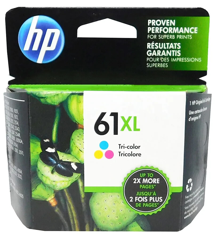 Genuine HP 61XL Tri-Color High Yield Ink Cartridge CH564W Retail Box Exp 12/2023